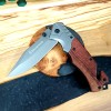 Cross-Border Supply Outdoor Self-Defense Folding Knife Chicken Wing Wood Handle Tactical Split Saber High Hardness Sharp Folding Knife