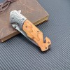 Jungle adventure survival knife outdoor self-defense emergency folding knife olive wood handle sharp folding knife a generation of hair