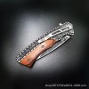Wholesale sharp outdoor fruit knife in stock camping knife self-defense folding knife wooden handle carved folding knife saber generation