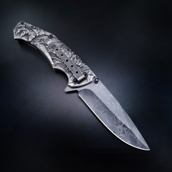 Damascus Knife Household Fruit Knife in stock All Steel Handle Folding Knife Cross Border Supply Sharp Jatters