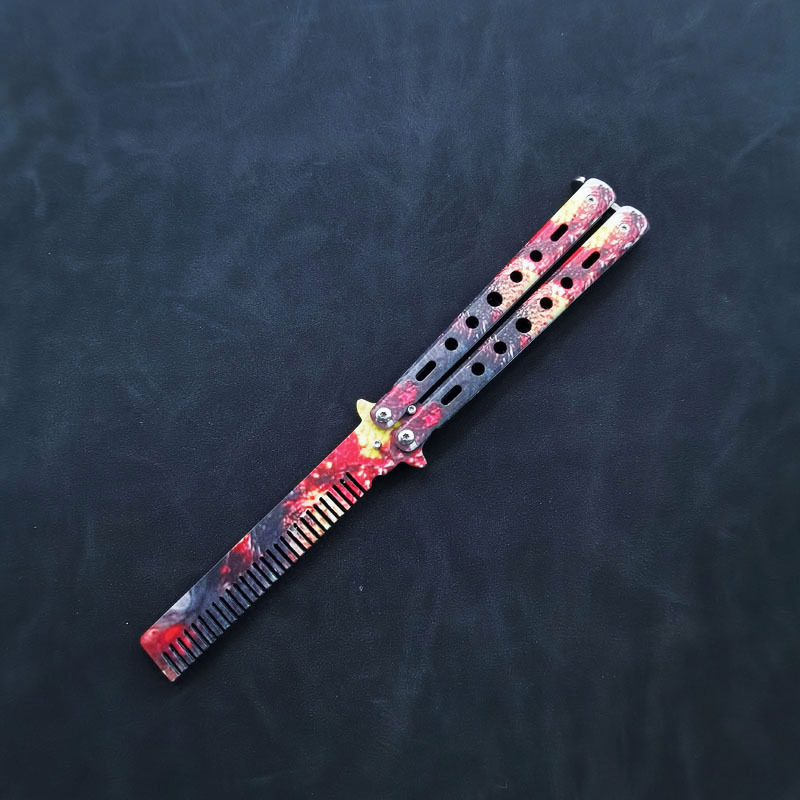 Butterfly Comb CSGO Folding Comb Beginner Novice Hand Knife Stainless Steel Butterfly Comb Practice Handy Gadget Unedged