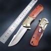 Wooden Handle Folding Knife, Portable Outdoor Knife, Camping Military Knife, Folding Knife, High Hardness, Cross-Border Amazon Dropshipping Small Knife