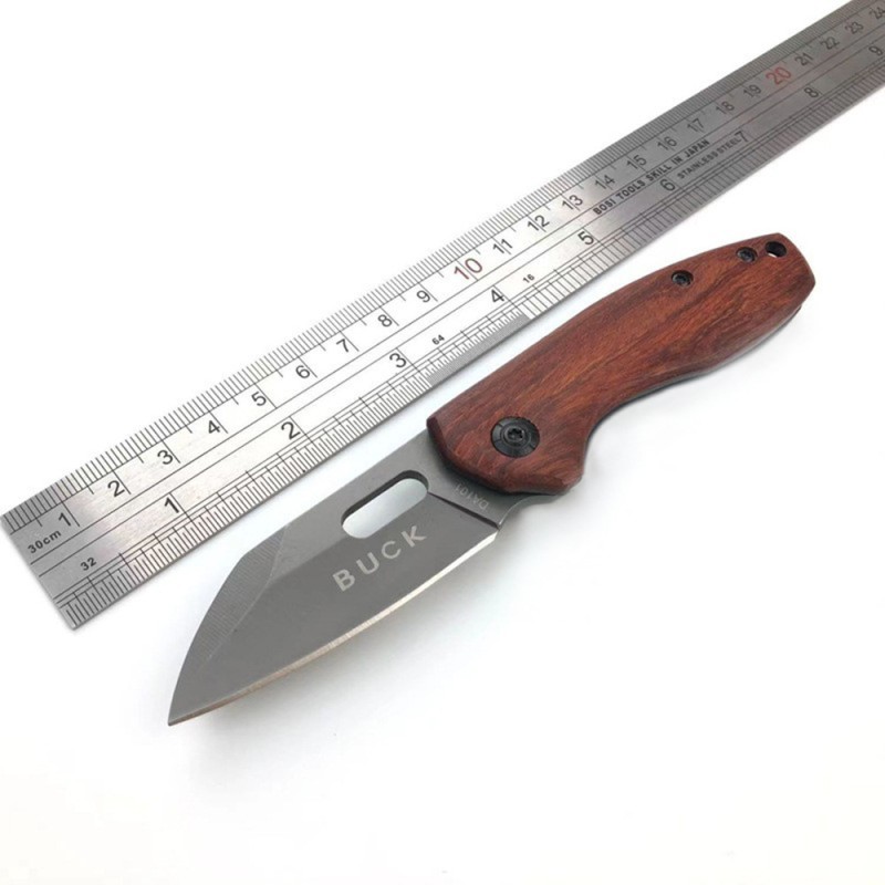 Stainless Steel Mini Knife Household Portable Wooden Handle Fruit Knife Amazon Shrimp Products Outdoor Camping Knives