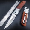 Outdoor knife folding stainless steel fruit knife wooden handle folding knife camping tools outdoor supplies cross-border foreign trade knife