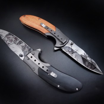 3D Stainless Steel Knife Tactical Outdoor Knife Household Fruit Knife Creative Pattern Mini Knife Foreign Trade Wholesale Jatknife