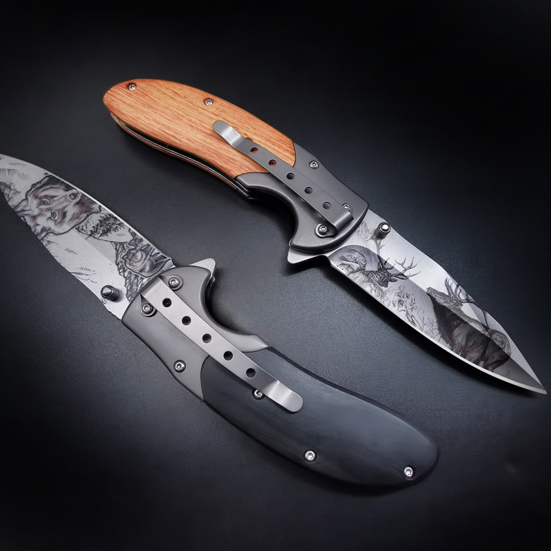 3D Stainless Steel Knife Tactical Outdoor Knife Household Fruit Knife Creative Pattern Mini Knife Foreign Trade Wholesale Jatknife