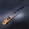 Wholesale outdoor mini stainless steel folding knife portable self-defense knife keychain tool cross-border wooden handle fruit knife