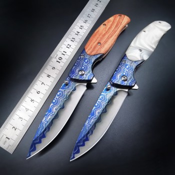 Foreign trade knife wooden handle fruit knife multi-purpose outdoor knife military knife self-defense tool generation hand-made folding knife