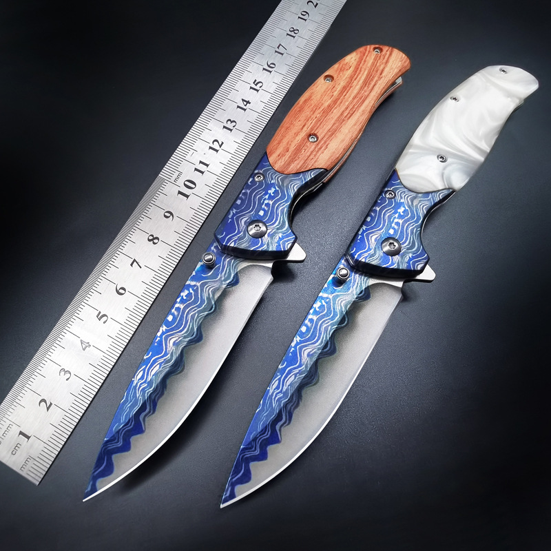Foreign trade knife wooden handle fruit knife multi-purpose outdoor knife military knife self-defense tool generation hand-made folding knife
