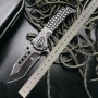 Amazon Cross-Border Supply Outdoor Survival Heavy-Duty Folding Knife Stone-Washed Stainless Steel Folding Knife High-Quality Sharp Knife