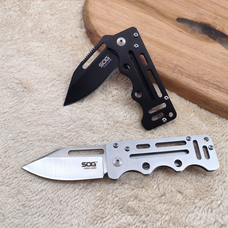 Cross-Border Supply Portable Pocket Survival Knife Sharp High Hardness Small Folding Knife Money Clip Pocket Knife Portable Emergency Knife