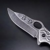 Creative relief self-defense knife stainless steel stone wash wolf head steel handle knife tactical military knife portable fruit knife