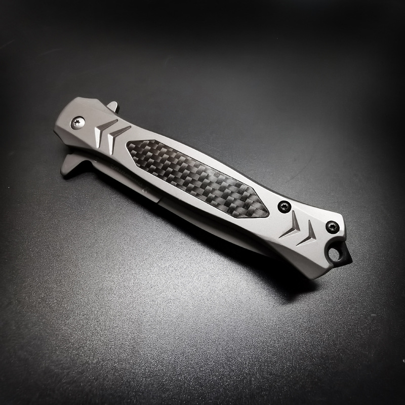 Camping survival folding knife carbon fiber handle self-defense knife creative swordfish fruit knife cross-border export supply saber