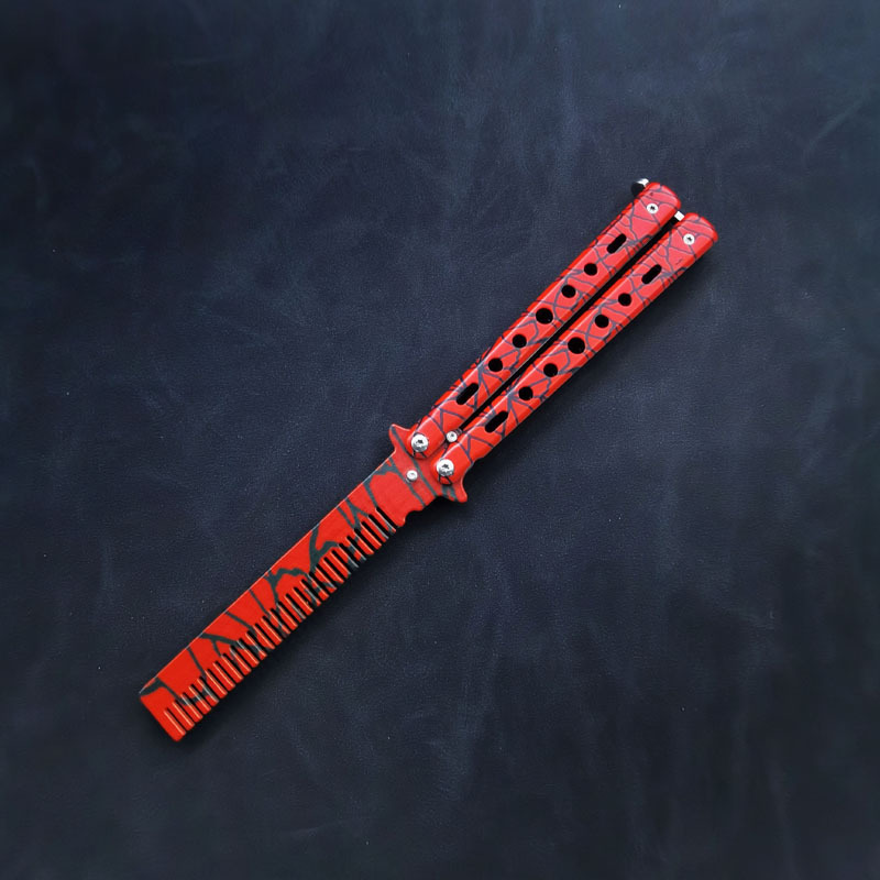 Butterfly Comb CSGO Folding Comb Beginner Novice Hand Knife Stainless Steel Butterfly Comb Practice Handy Gadget Unedged