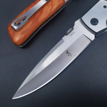 Outdoor knife folding stainless steel fruit knife wooden handle folding knife camping tools outdoor supplies cross-border foreign trade knife