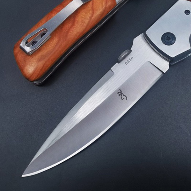 Outdoor knife folding stainless steel fruit knife wooden handle folding knife camping tools outdoor supplies cross-border foreign trade knife