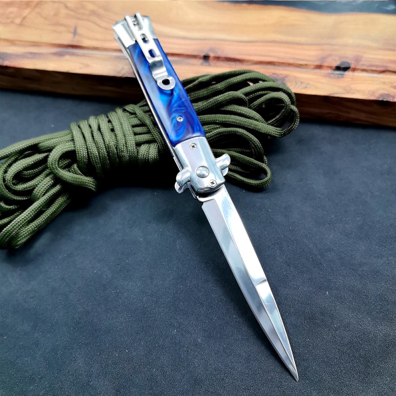 Mafia Stainless Steel Knife Outdoor Household Fruit Knife Self-Defense Field Tactical Knife Exquisite Fruit Small Folding Knife