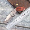 Outdoor pocket self-defense small folding knife creative color wood handle stainless steel knife car exquisite disassembly express knife