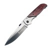 Cross-Border Supply Stainless Steel Inlaid Red Wood Folding Knife Outdoor Self-Defense Knife High Hardness Sharp Tactical Military Knife