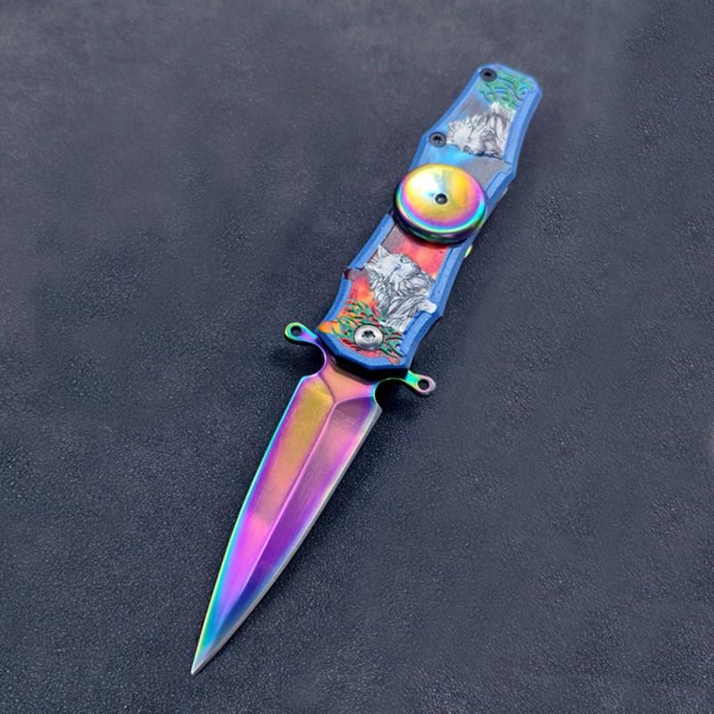 Creative Fingertip Gyro Spinning Cool Folding Knife Edc Multi-Functional Folding Knife Outdoor Camping Survival Pocket Knife