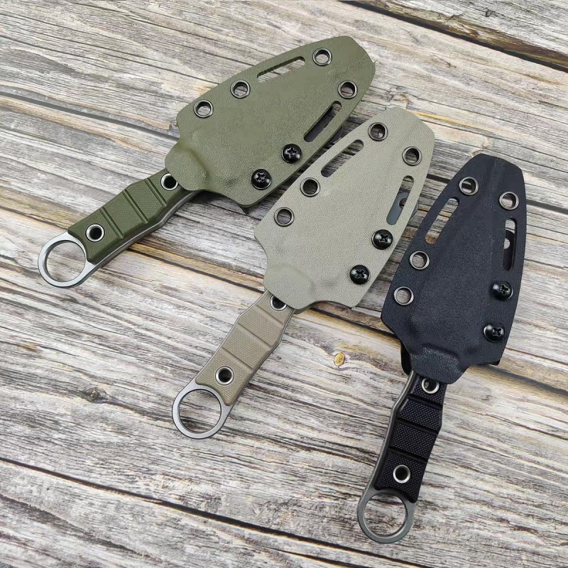 Cross-Border Russian Ear-Cutting Mini Knife Integrated Keel Outdoor Knife K Sheath Tactical Small Straight Knife Portable Ring Knife