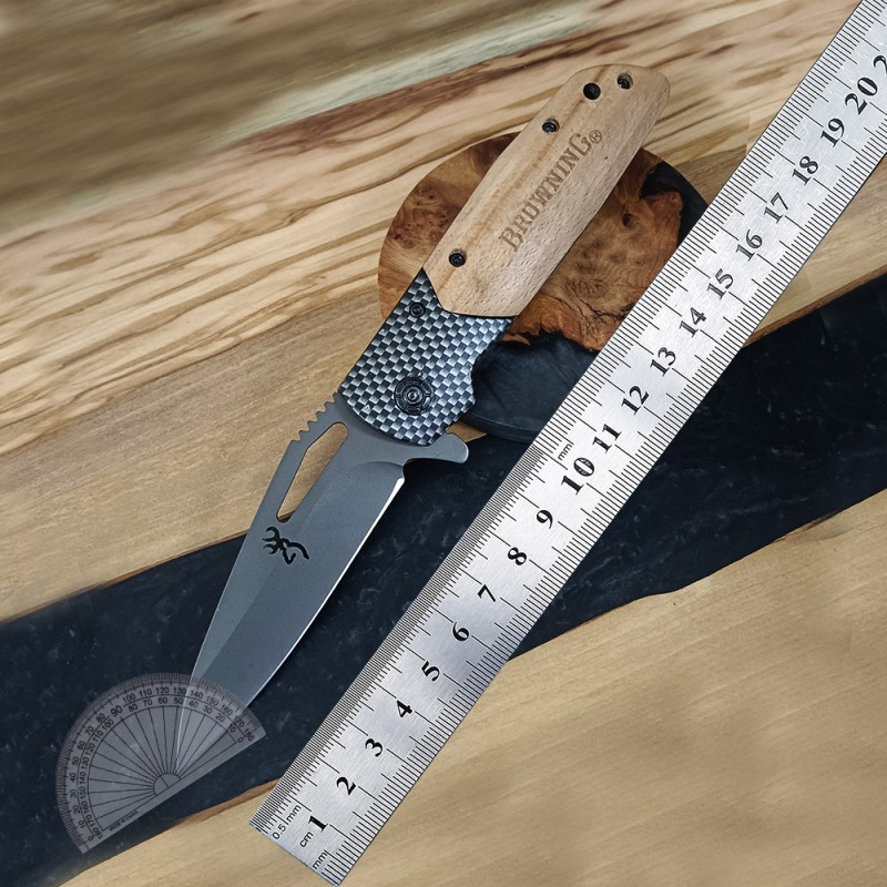 Cross-Border Supply Outdoor Stainless Steel Knife Swiss Army Knife High Hardness Snake Pattern Wooden Handle Knife Exquisite Sharp Fruit Knife
