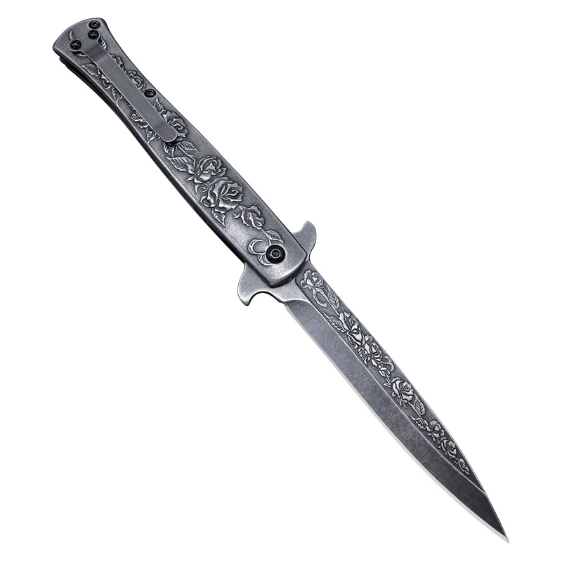 Swordfish relief knife high hardness survival camping knife mini forging saber foreign trade carved handle fruit knife