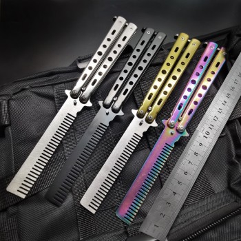 Practice Comb Butterfly Comb Fingers Fashion Play Folding Watch Hand Training Knife Props Training Knife csgo Play Black Comb