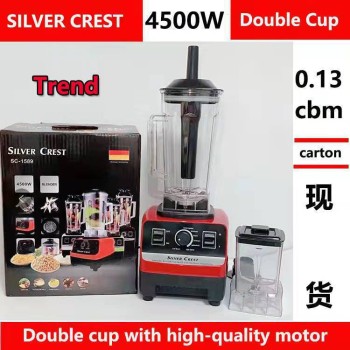 Mixer SC-1589 Double Cup Wall Breaking Machine Household Soybean Milk Grinding SILVER CREST4500W Juicer