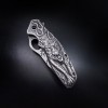 Creative relief self-defense knife stainless steel stone wash wolf head steel handle knife tactical military knife portable fruit knife