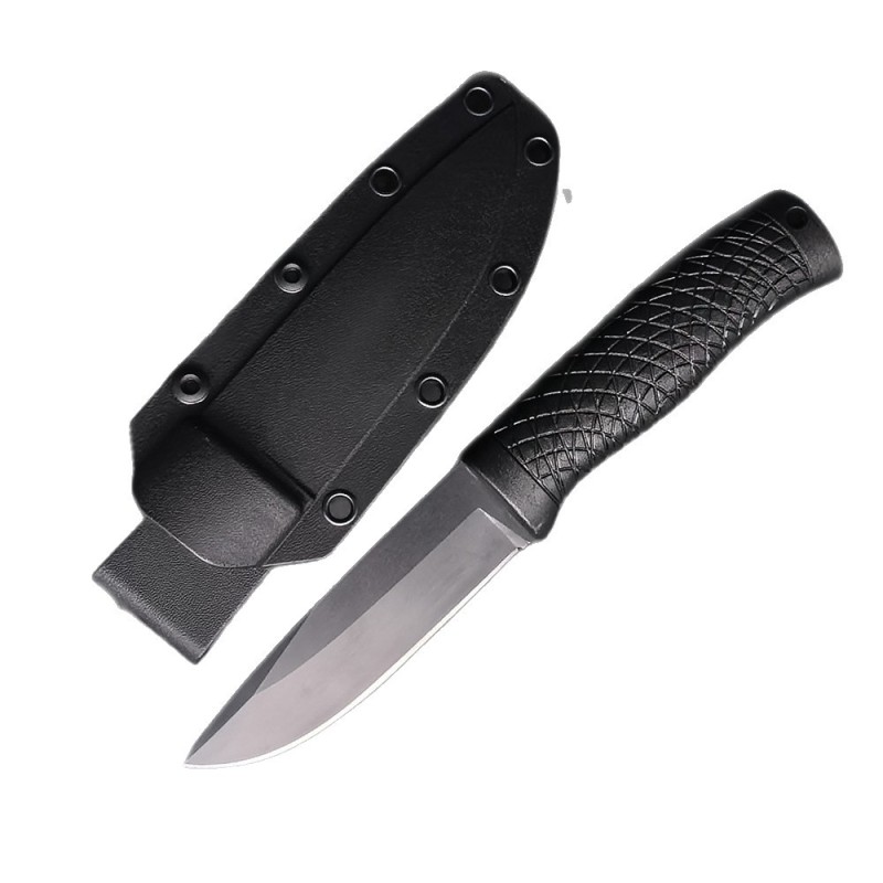 Outdoor K-Sheath Straight Knife, Outdoor Emergency Shelter-Building Tool, Survival Adventure Sharp Straight Knife, Non-Slip Handle, Portable