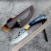 Outdoor Multifunctional Survival Knife, High Hardness Straight Knife, Leather Sheath, Meat Cleaver, Household Knife, Fruit Knife, Forged Retro Knife