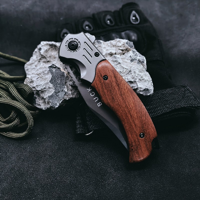 Cross-Border Rosewood Handle Outdoor Folding Knife Exquisite Gift Fishing Knife Self-Defense Portable Pocket Fruit Knife