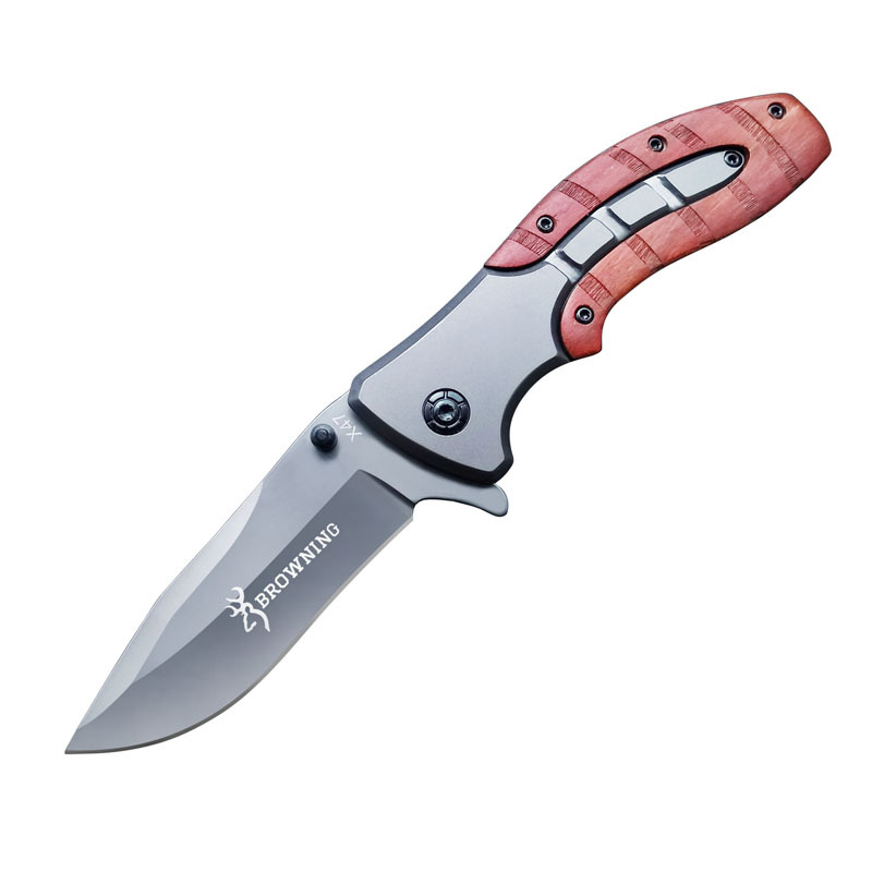 Browning stainless steel knife outdoor folding fruit knife camping portable knife wooden handle folding knife AliExpress supply
