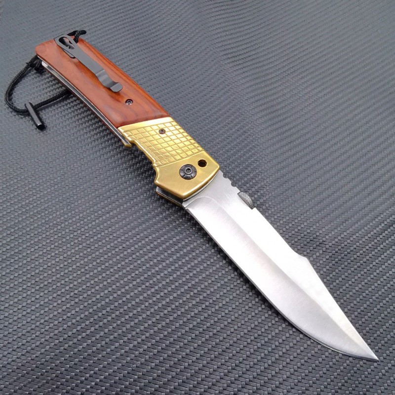 Foreign trade supply outdoor folding knife heavy tactical saber sharp self-defense emergency knife chicken wing wood handle heavy knife