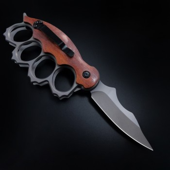 Tiger Finger Knife Knife Tactical Folding Outdoor Knife Wooden Handle Multifunctional Folding Knife Camping Escape Fruit Knife Export Knife