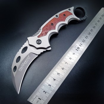 Outdoor claw knife high hardness car broken window escape tool knife saber ring fox folding knife folding claw knife