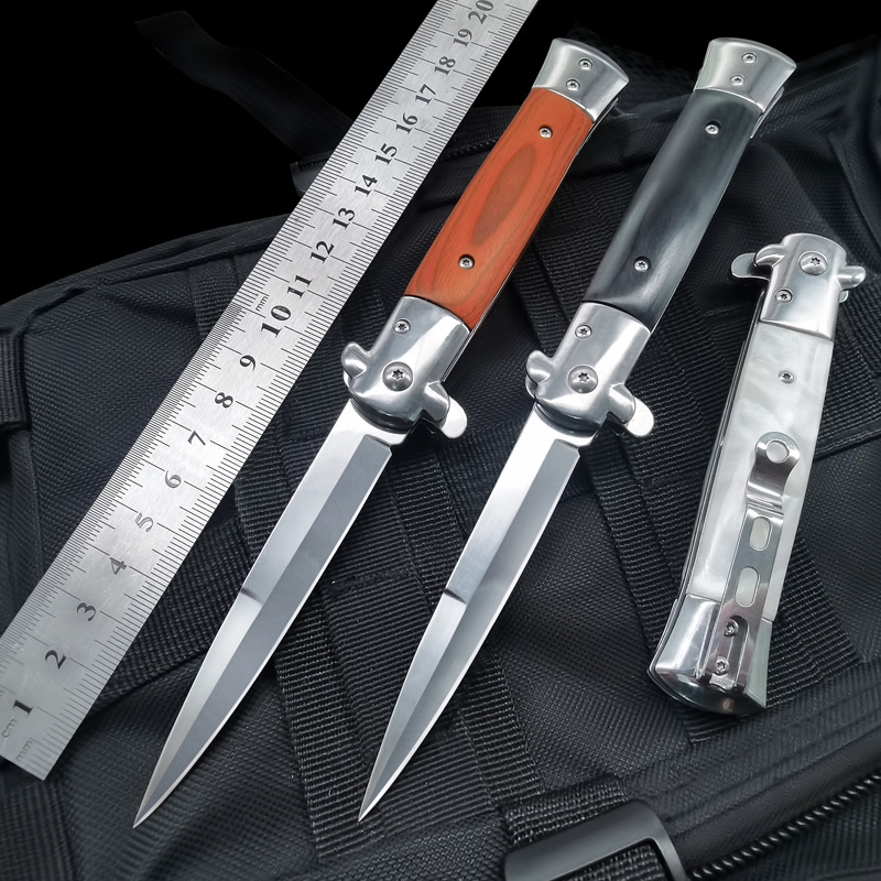 Mafia Stainless Steel Knife Outdoor Household Fruit Knife Self-Defense Outdoor Military Knife Folding Knife Dropshipping