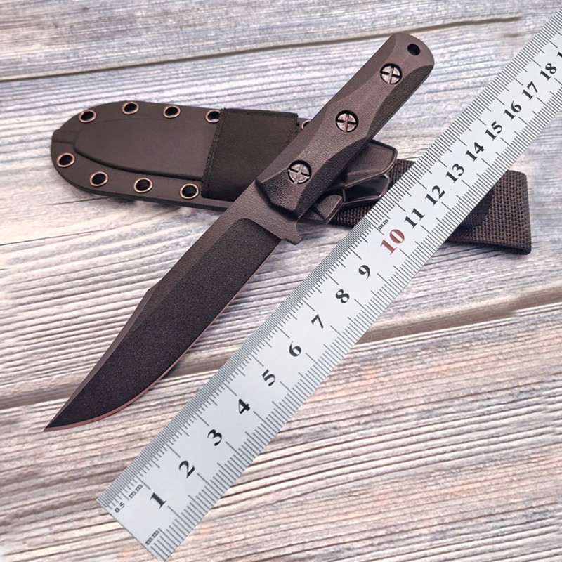 Cross-Border Supply Camping and Mountaineering Self-Defense Knife, High Hardness, Sharp, Integrated Straight Knife, Portable Cutting Survival Outdoor Knife
