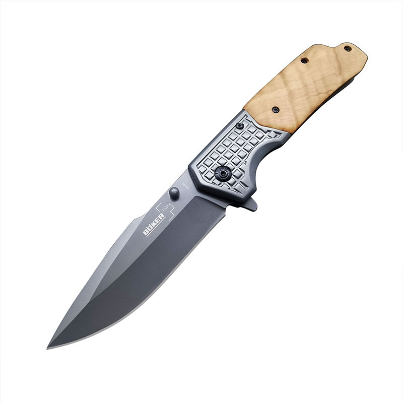 Foreign trade hot outdoor folding knife olive wooden handle portable broken window cutting rope tool high hardness saber a generation of hair