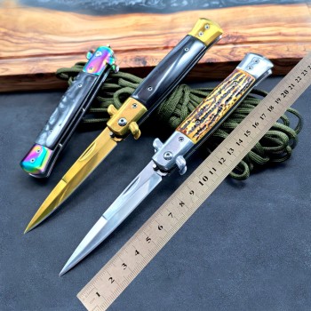 Mafia Stainless Steel Knife Outdoor Household Fruit Knife Self-Defense Field Tactical Knife Exquisite Fruit Small Folding Knife
