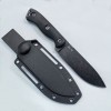 Outdoor Camping Survival Knife with Integrated Dragon Bone, Stone-Washed Finish, Small Straight Knife with Handle for Meat Disassembly, Wrapped K-Sheath Self-Defense Straight Knife