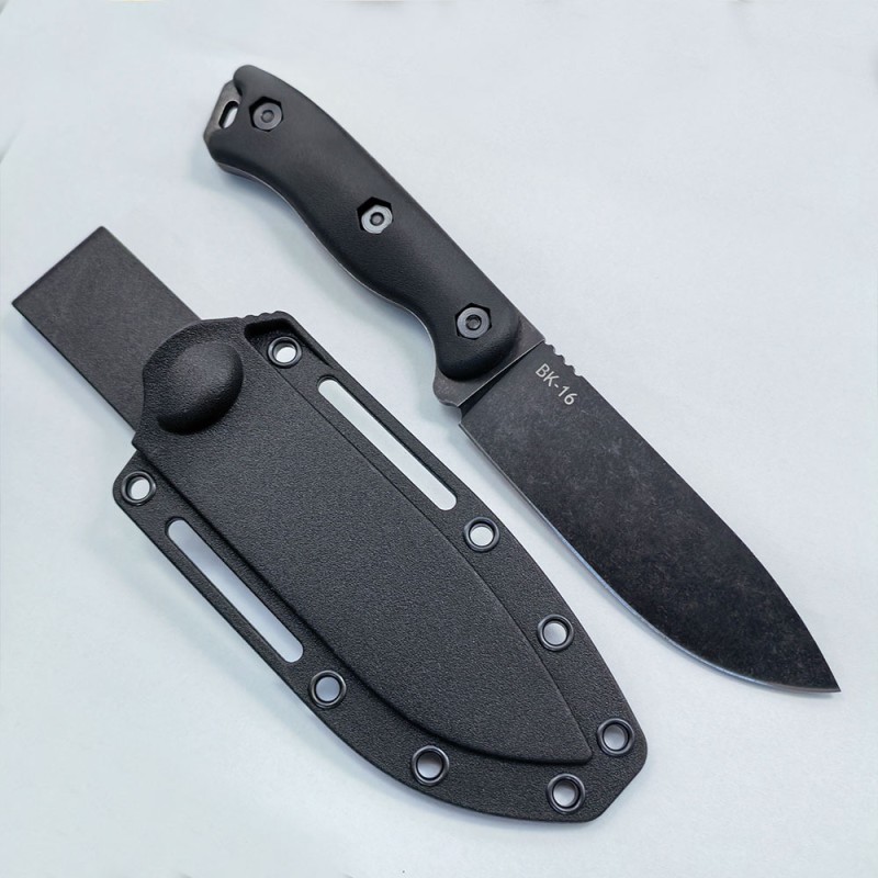 Outdoor Camping Survival Knife with Integrated Dragon Bone, Stone-Washed Finish, Small Straight Knife with Handle for Meat Disassembly, Wrapped K-Sheath Self-Defense Straight Knife