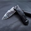 Outdoor self-defense folding knife JEEP show off 3D printed folding knife black titanium handle fruit knife sharp high hardness knife
