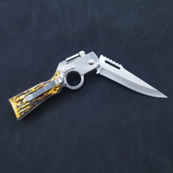 Outdoor Mini Knife Camping Portable Knife Portable Folding Knife AKLED Light Fruit Knife Creative Small Gun Knife