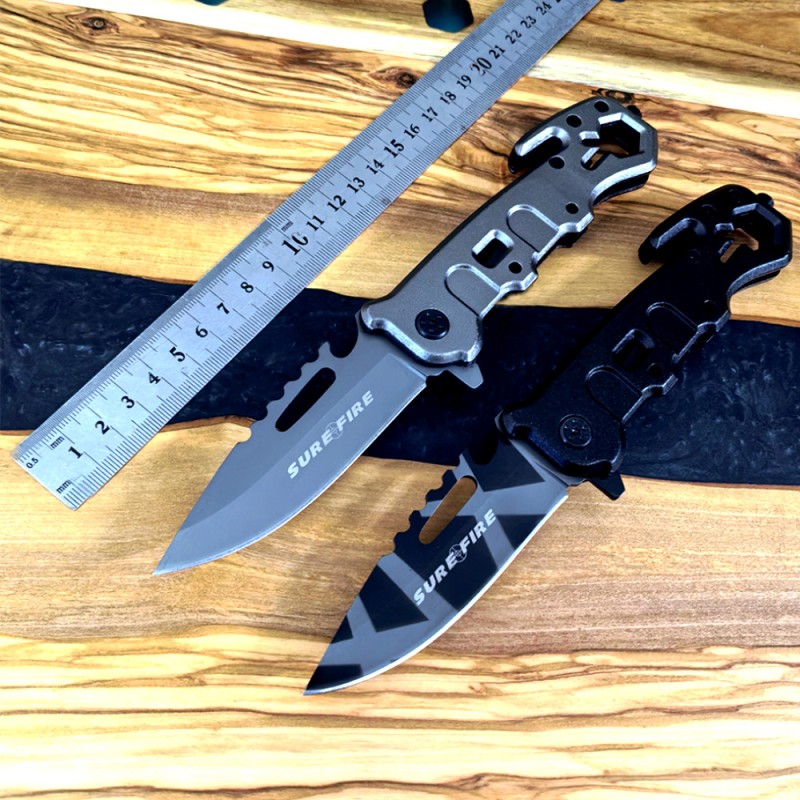 Outdoor Aluminum Handle Foldableing Knife Portable Camouflage Anti-Wolf Knife Outdoor Survival Self-Defense Sharp Stainless Steel Foldableing Knife