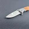 Jungle adventure survival knife outdoor self-defense emergency folding knife olive wood handle sharp folding knife a generation of hair