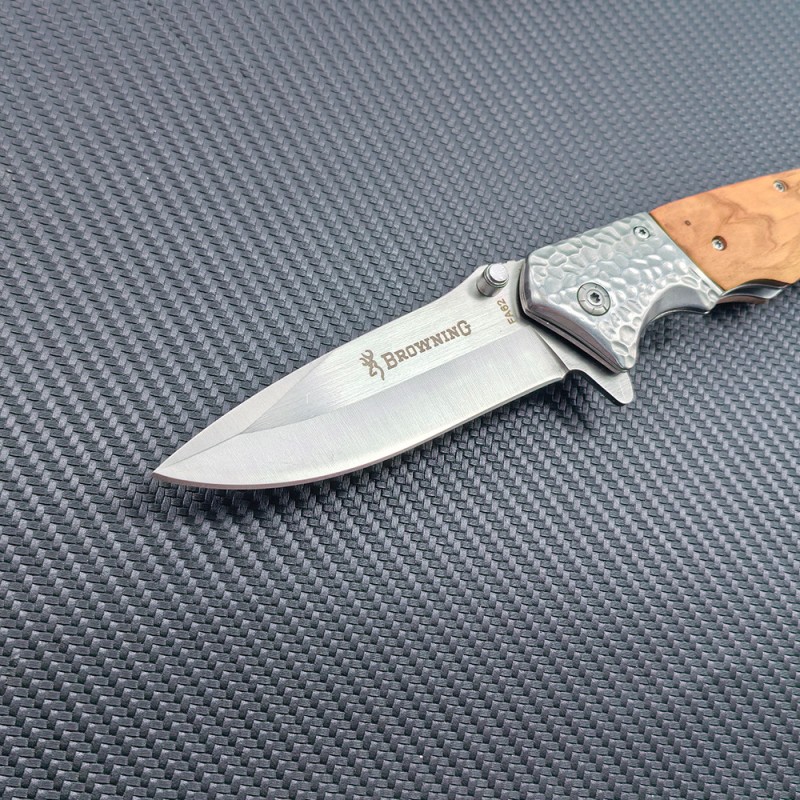 Jungle adventure survival knife outdoor self-defense emergency folding knife olive wood handle sharp folding knife a generation of hair