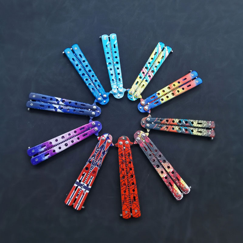 Butterfly Comb CSGO Folding Comb Beginner Novice Hand Knife Stainless Steel Butterfly Comb Practice Handy Gadget Unedged