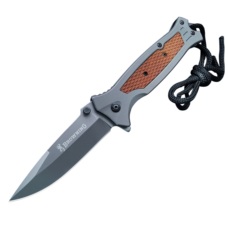 Factory direct sales knife stainless steel field high hardness titanium steel knife foreign trade export fruit knife folding knife self-defense